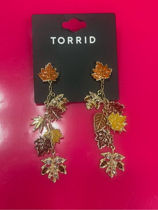 torrid Jewelry - torrid Gold-Tone Autumn Leaf Dangle Earrings in Orange & Yellow